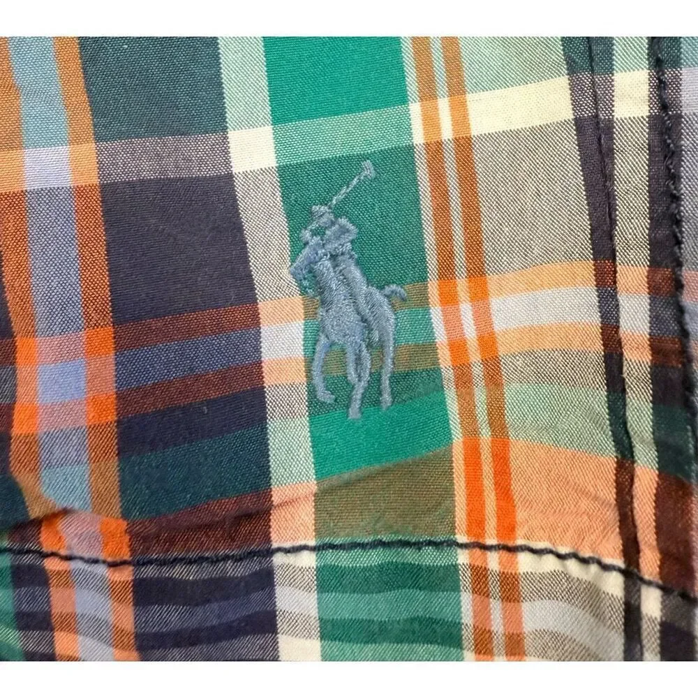 Polo Ralph Lauren Plaid XL Swim Trunks Mesh Lined Drawstring Resort Vacation